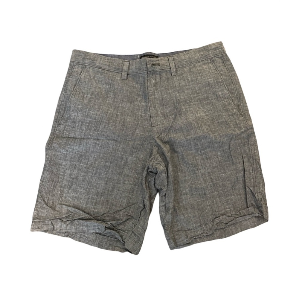 Banana Republic Chino Short Mens 32 Gray Straight Leg Flat Front Slash Pockets